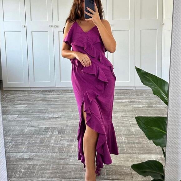 ZARA BLOGGER FAVORITE RUFFLED SLIP DRESS - Picture 7 of 14